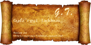 Györgyi Taddeus névjegykártya
