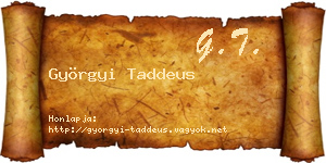 Györgyi Taddeus névjegykártya