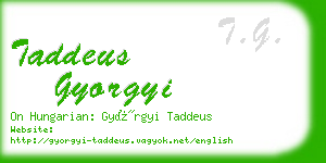 taddeus gyorgyi business card